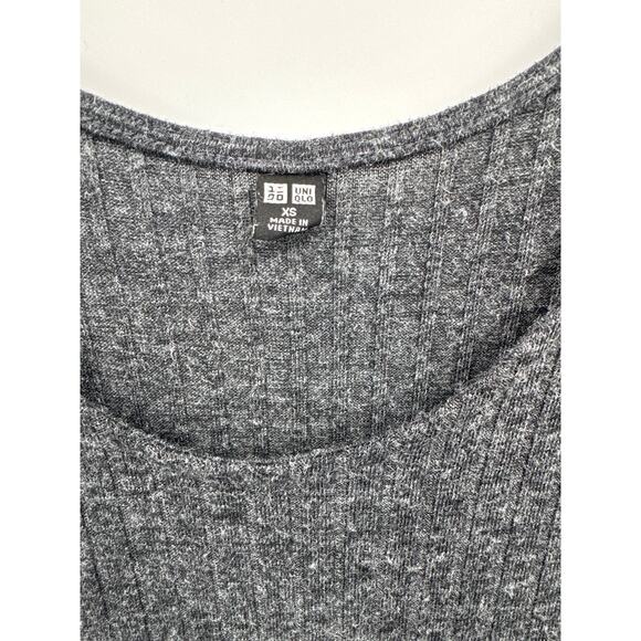 Uniqlo Soft Grey Ribbed Wide Leg Jumpsuit Sleeveless Drawstring Waist Size XS - Picture 4 of 8